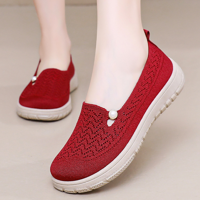 Youdaoplaceholder0 autumn breathable mom shoes for women, soft-soled casual single shoes, comfortable, light and versatile work shoes for middle-aged and elderly people Specification drawing