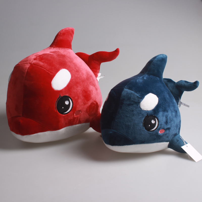 欧美跨境毛绒玩具可爱鲨鱼可定制LOGO和颜色详情1