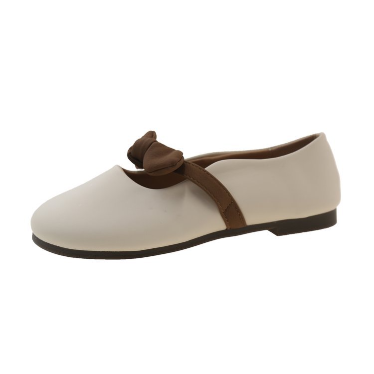 Fairy-tone-style bow tie women's casual leather shoes 2025 new summer soft flat French outdoor bag and single shoe Item Picture