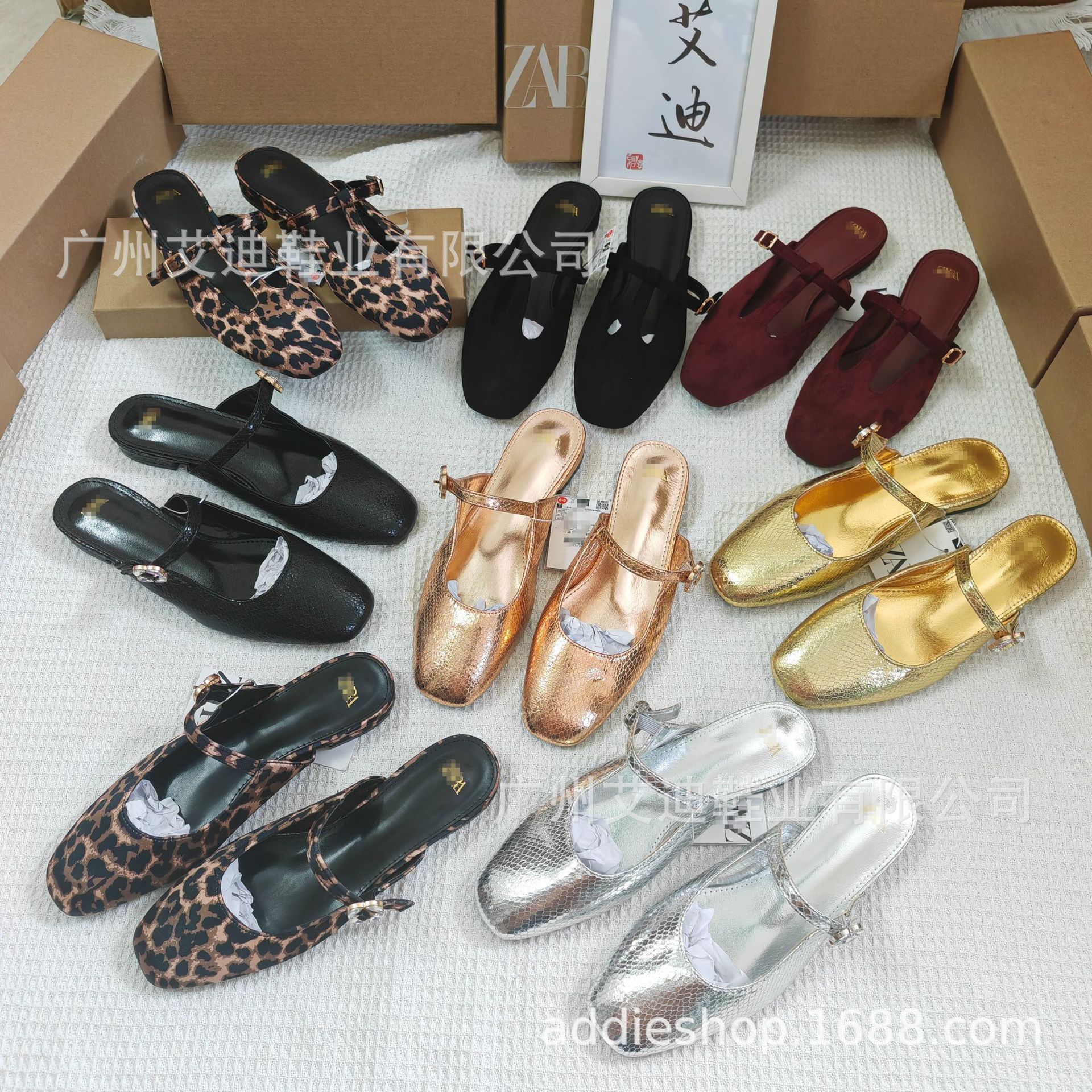 Eddie's new ZA brand export bestseller flat sandals for women, one-foot flip-flops, Mary Jane French women's shoes full figure