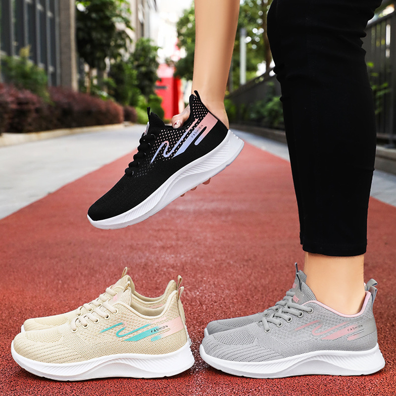 Women's autumn mesh breathable single shoes Cross-border shoes Korean version lace-up soft sole running mom women's shoes Application Scenario