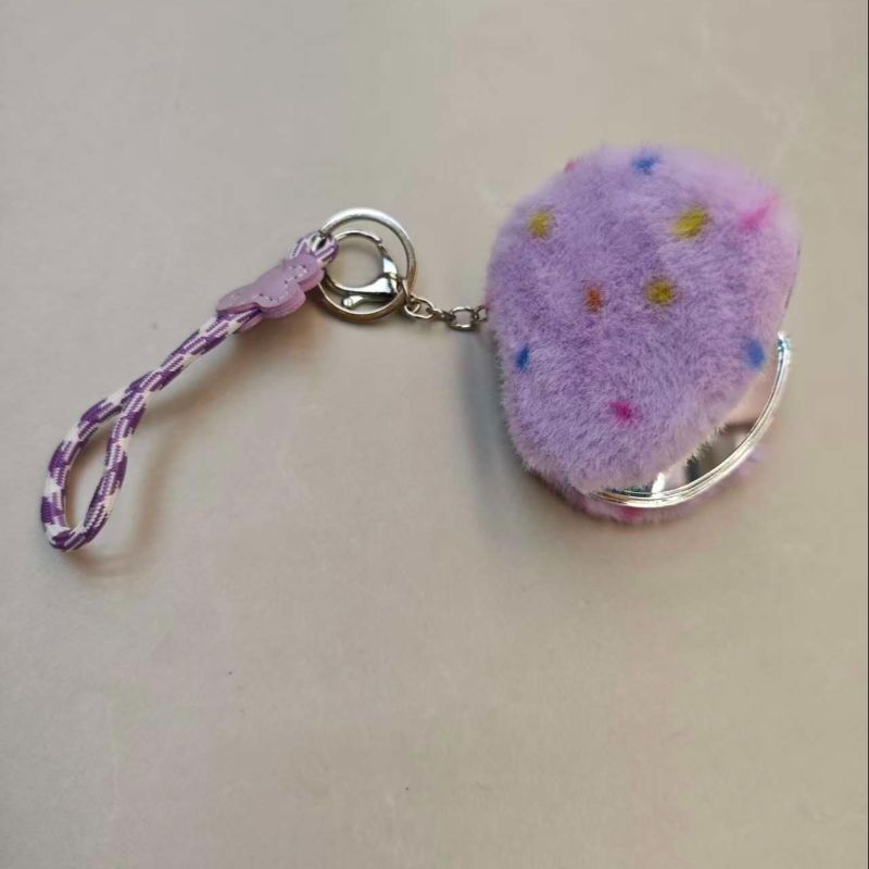 心形化妆镜面包随身镜镜子爱心情人节 方便小巧镜子带钥匙扣镜子详情5