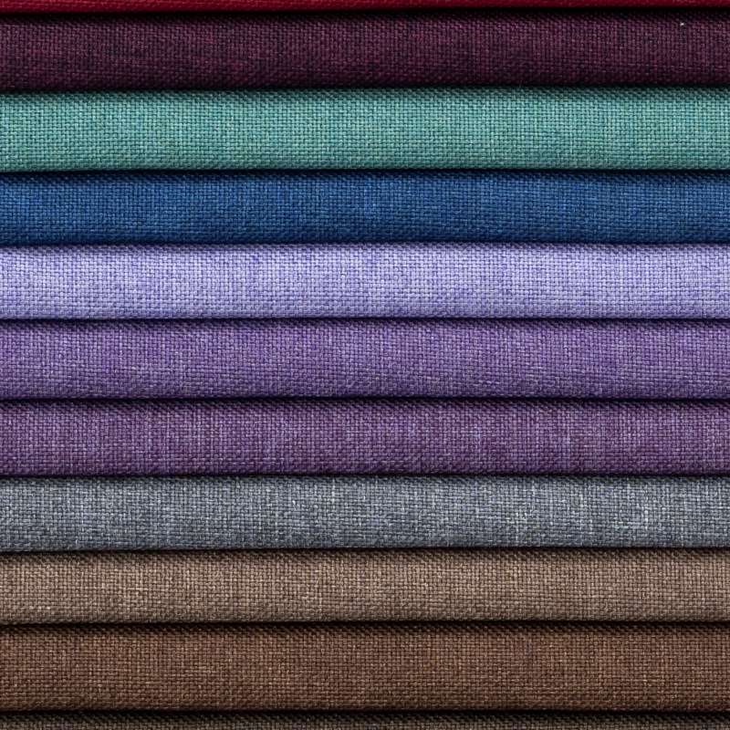 Factory stock of imitation linen sofa fabric, throw pillow and cushion fabric wholesale, soft and hard bags, all-polyester plain weave fabric Specification image