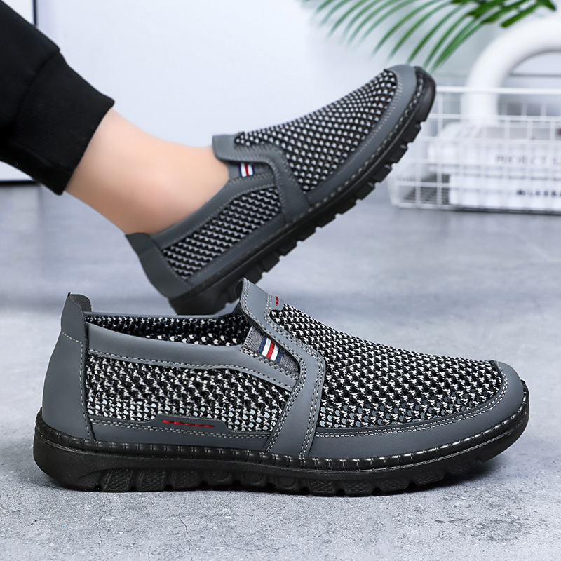 Summer men's shoes with mesh, soft soles, light and not tiring to the feet, old Beijing cloth shoes, large-sized dad shoes for middle-aged and elderly people Specification drawing