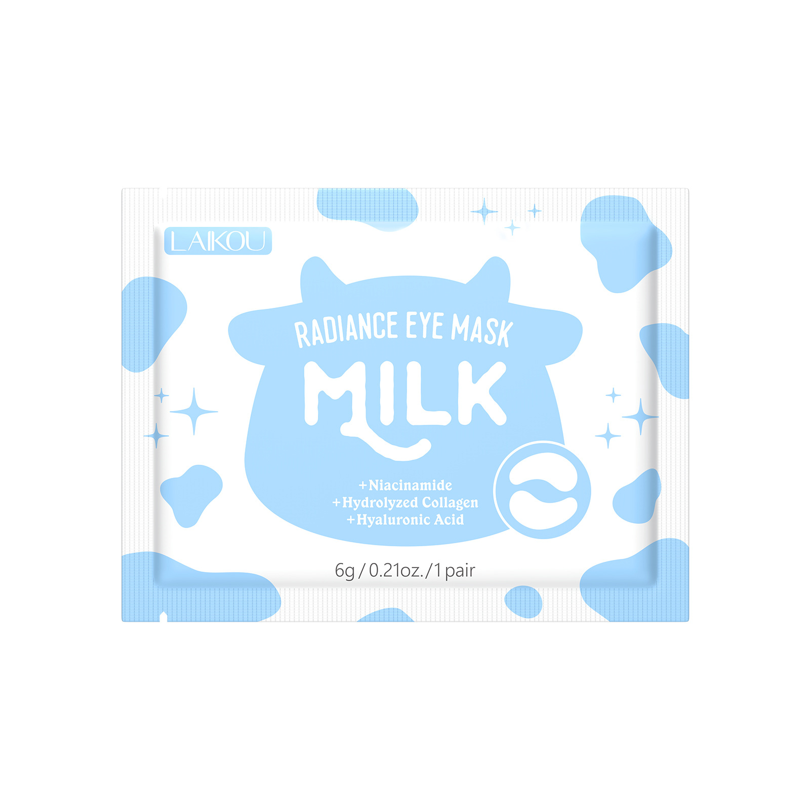 Amazon Cross-border LAIKOU Milk Moisturizing Single eye mask Patch 6g Hydrating and Nourishing Eye Mask in stock from the manufacturer Item Picture