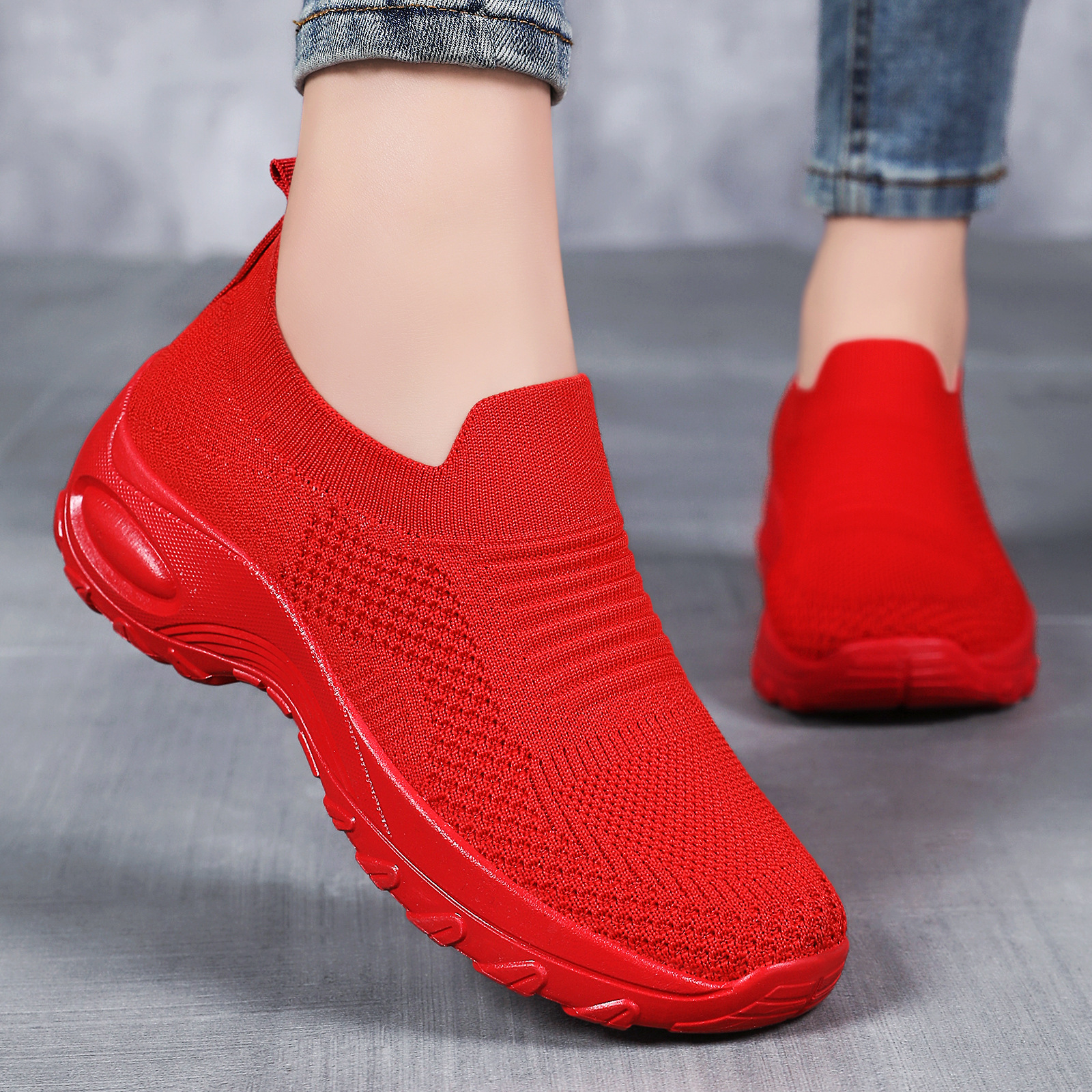 Women's shoes for autumn, breathable and versatile, flying woven single shoes, lazy shoes for one foot, soft soles not tiring to the feet, cross-border casual shoes Specification drawing