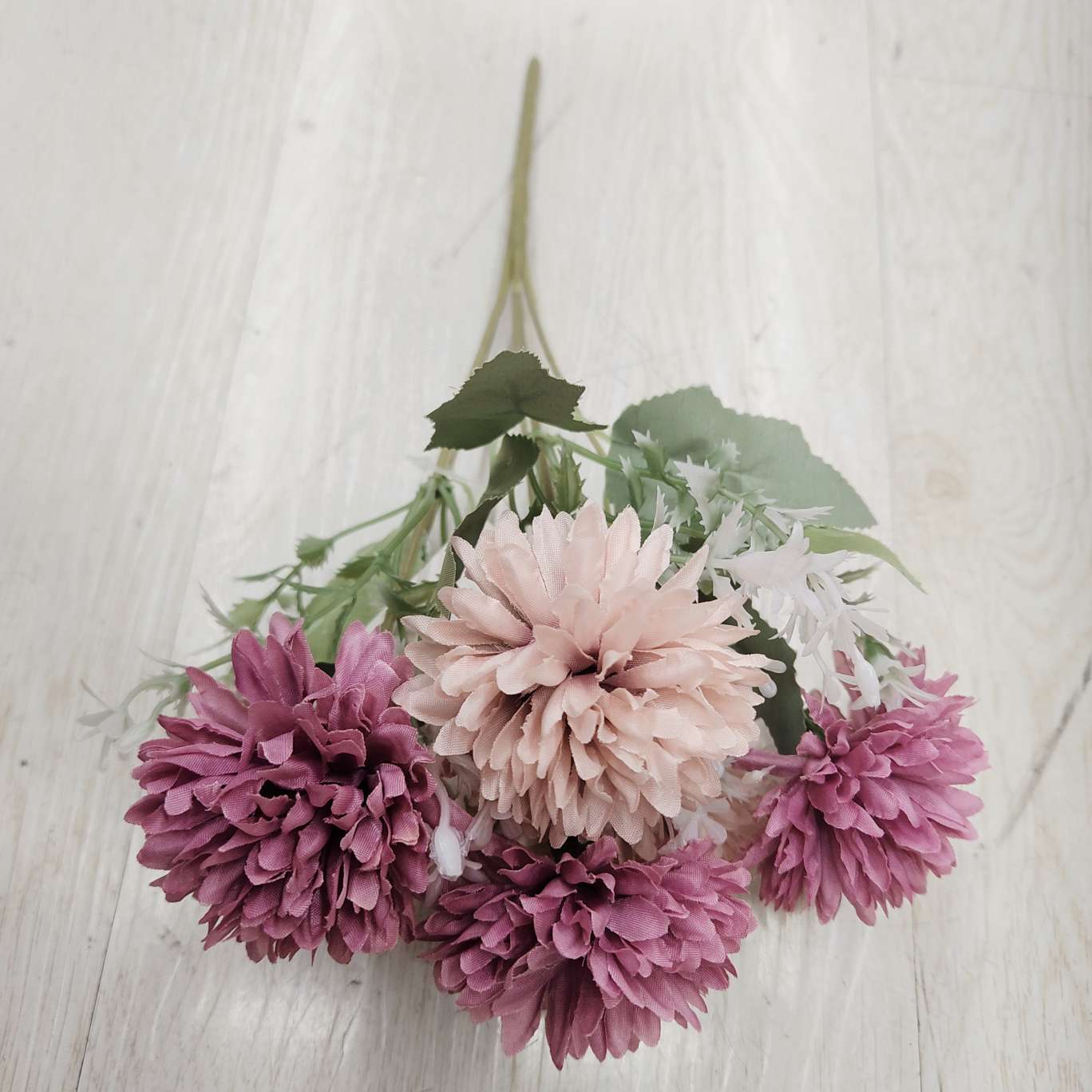 6-head prickly ball simulation handicraft gift, Spring Garden plastic flower silicone artificial flower small bouquet Item Picture
