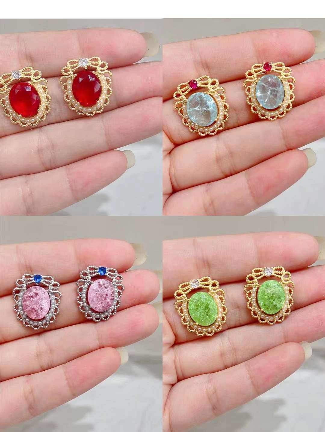 冰花锆石款 耳钉