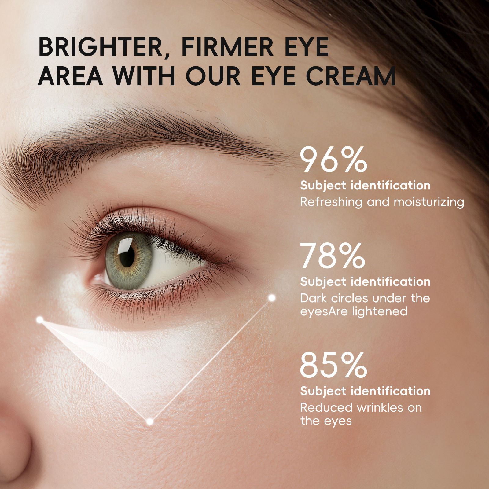 Cross-border new product LAIKOU Cherry Blossom Rolling Eye Cream 15g Hydrating, moisturizing and nourishing the eye area wholesale export eye cream Specification drawing