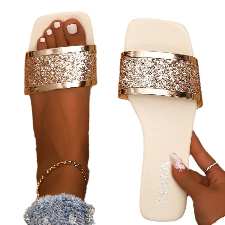 Spring/Summer 2025 European and American fashion trend cross-border Instagram casual plus-size shoes outdoor beach simple flat slippers Item Picture