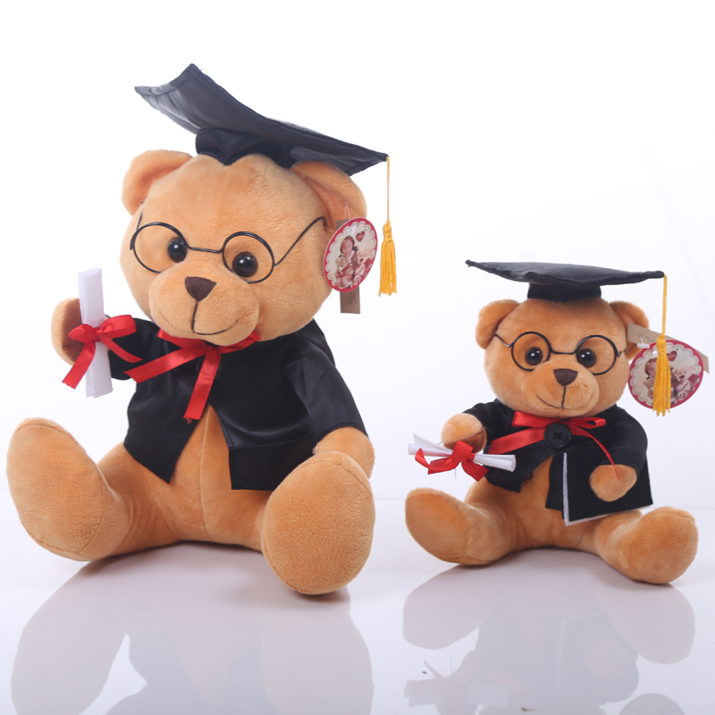 欧美跨境毛绒儿童玩具坐熊博士熊毕业熊公仔可定制LOGO详情5
