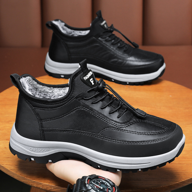 New style cotton shoes for men, old Beijing cloth shoes, winter fleece, warm, waterproof and anti-slip, dad shoes for middle-aged and elderly people, walking shoes details Picture