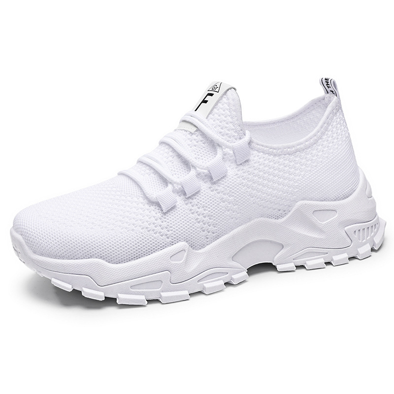 Women's autumn new large-sized cross-border sports shoes, breathable mesh single shoes with LACES, thick-soled, shock-absorbing running mesh shoes Item Picture