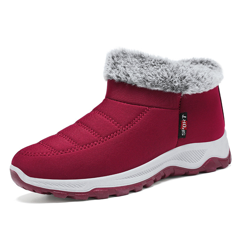 New winter warm short boots for women with fleece and thickened fabric, casual snow boots for middle-aged and elderly mothers, cotton boots Item Picture