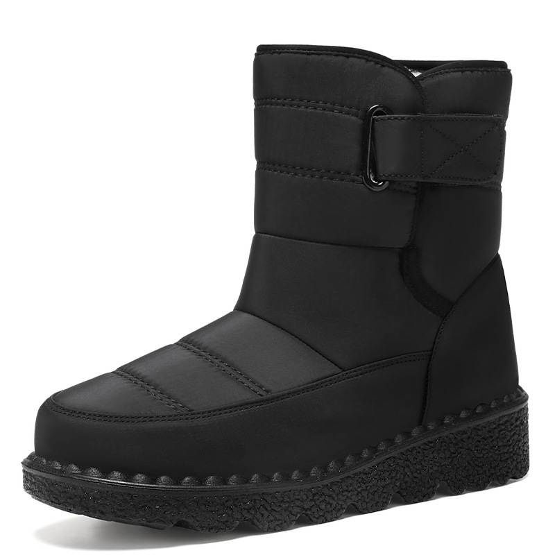 Snow boots in stock for export, winter thickened cotton boots, high-top women's cotton shoes, warm fleece mid-calf casual women's boots Item Picture