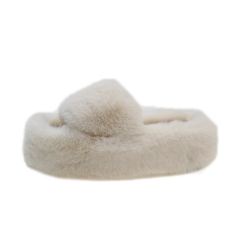 MAO MAO Slippers Women's outerwear 2025 New Korean style Instagram trendy shoes Autumn and Winter one-line thick-soled cotton slippers Autumn and winter Edition Item Picture