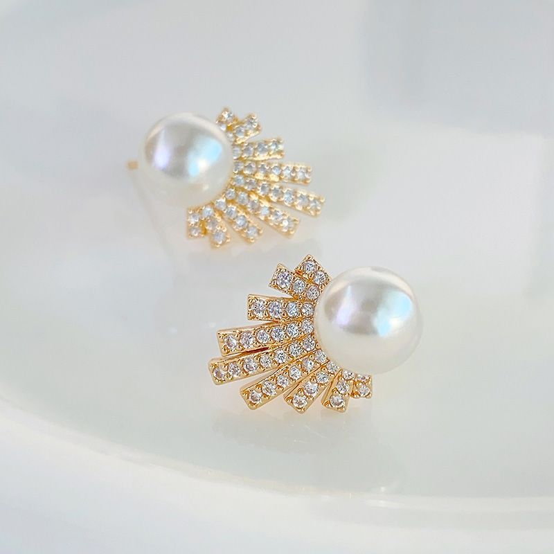 天然淡水珍珠耳钉新款耳环复古款满钻气质简约小众设计感耳饰珍珠项链首饰项链详情图6