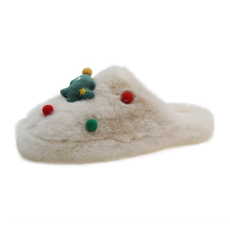 In the autumn and winter of 2025, you can wear casual, niche, versatile, fashionable, flat-bottomed, anti-slip, and fluffy home outerwear, which is warm and fluffy Item Picture