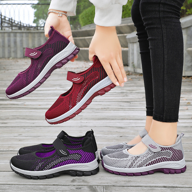 Women's single shoes 2025 autumn new style shoes for middle-aged and elderly mothers, Velcro soft sole breathable casual women's shoes for export Application Scenario