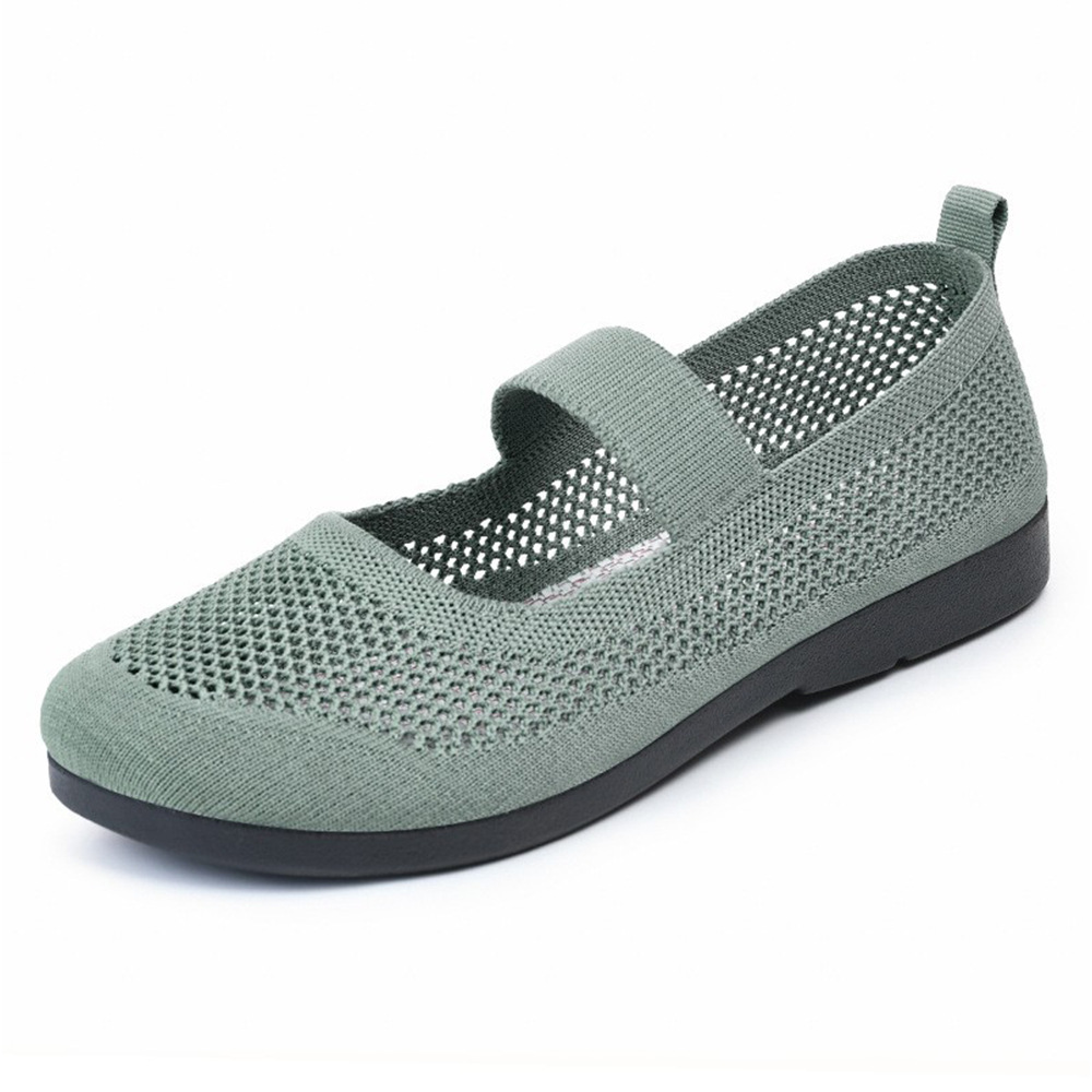 Live streaming and distribution of the new summer series of breathable women's shoes with hollowed-out fabric. Casual breathable women's soft-soled mom shoes Item Picture