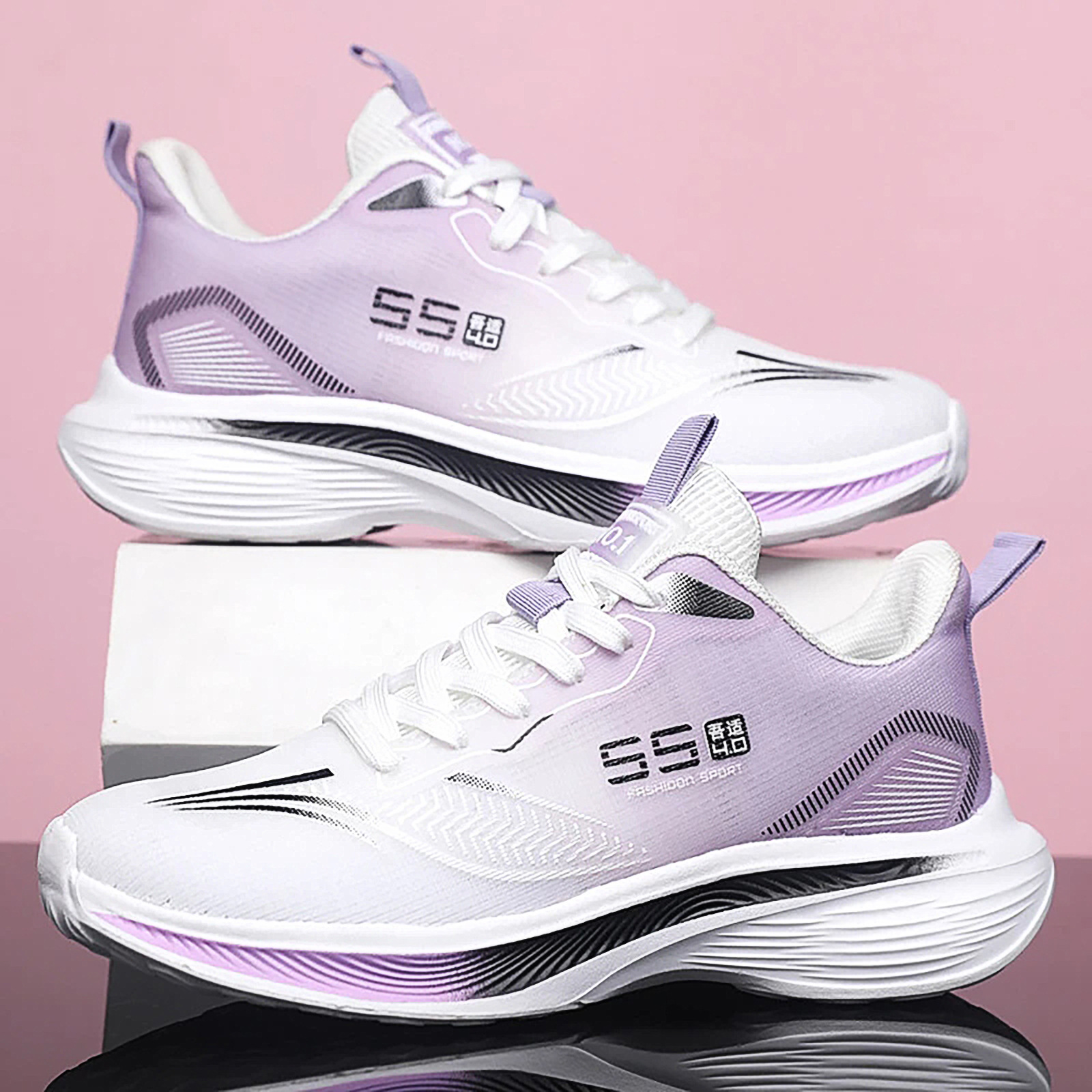 Spring and Autumn's new cross-border casual women's single shoes, running shoes, soft-soled shock-absorbing lightweight sports shoes full figure