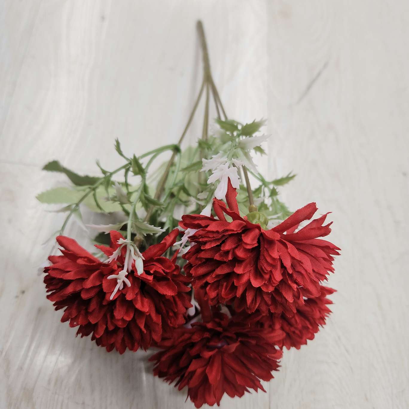 6-head prickly ball simulation handicraft gift, Spring Garden plastic flower silicone artificial flower small bouquet detail image 7
