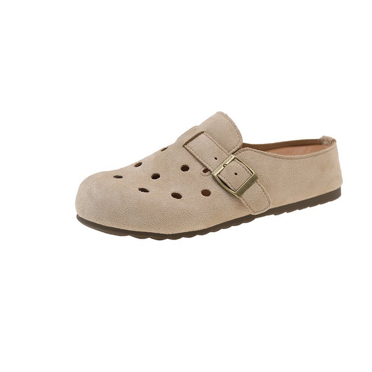 Boken Half Slipper Women's 2025 Summer New Style Soft soled loose retro thick-soled clog Crocs for pregnant women to wear outside Item Picture