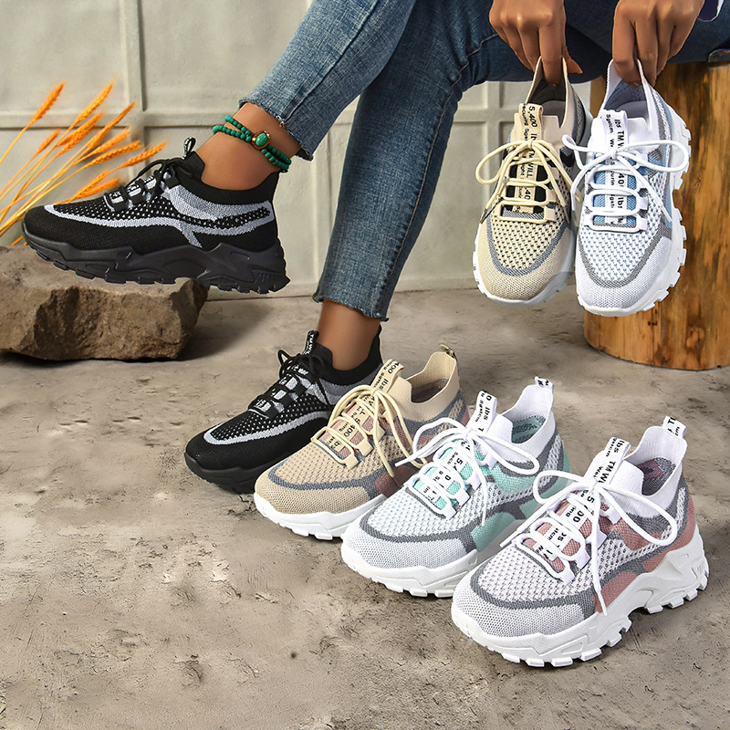 Women's fashion autumn new cross-border shoes: Soft-soled women's shoes, breathable mesh shoes, lightweight dad shoes Application Scenario