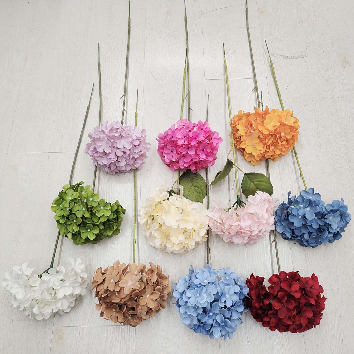 90-piece single hydrangea flower office culture simulation garden rose pole torch carnival night guide, electroplated rose crochet bouquet