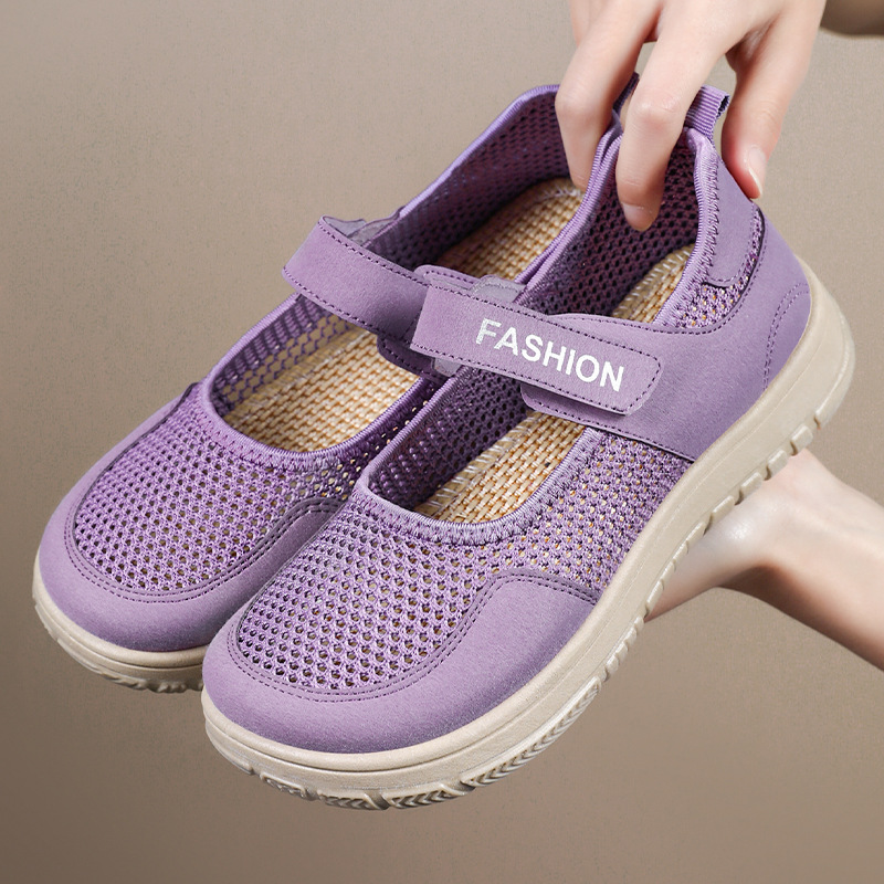 Women's autumn soft-soled cloth shoes for grandmothers, shoes for elderly people with plump feet, women's wide-toed and large-sized comfortable Velcro shoes for mothers Specification drawing