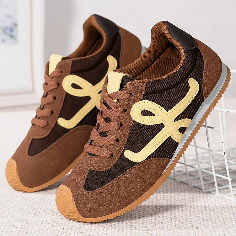 De Xun Shoes 2025 New Autumn thick-soled board shoes cross-border consignment, breathable mesh soft-soled sports shoes Specification drawing