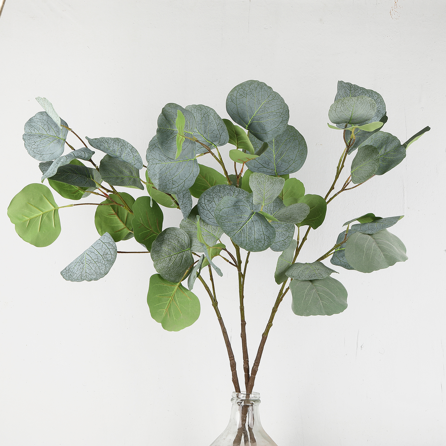 New faux round eucalyptus leaves, cross-border faux green plants, apple leaves, eucalyptus branches, money leaves, flower arrangement and decorative artificial flowers details Picture