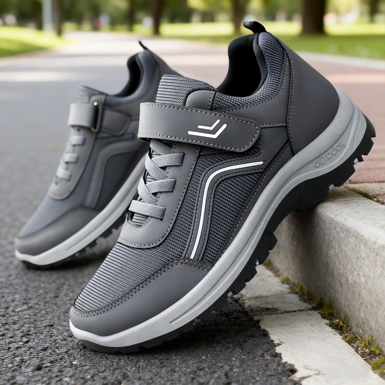New men's shoes, walking shoes, couple styles, middle-aged and elderly dad shoes, Velcro style, soft-soled, comfortable and casual shoes Specification drawing