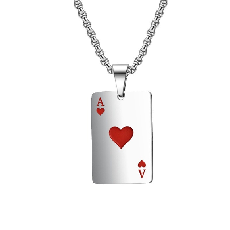 A fashionable stainless steel necklace for women, simple and versatile playing card chain necklaces, a new stainless steel necklace for gifting detail image 5