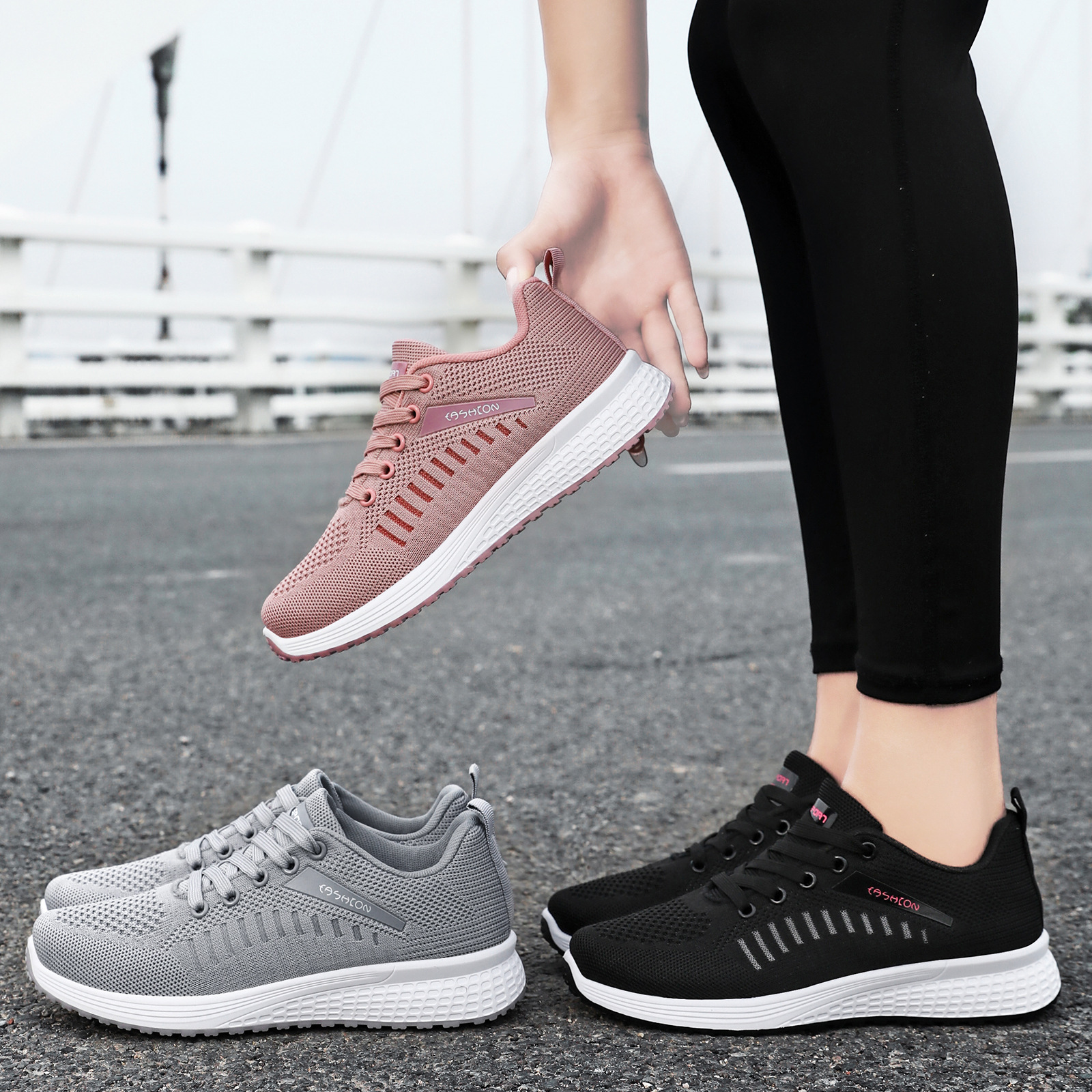 New soft-soled women's shoes, walking shoes for the elderly, lightweight and versatile, mom shoes, fashionable and casual sports shoes wholesale Specification drawing