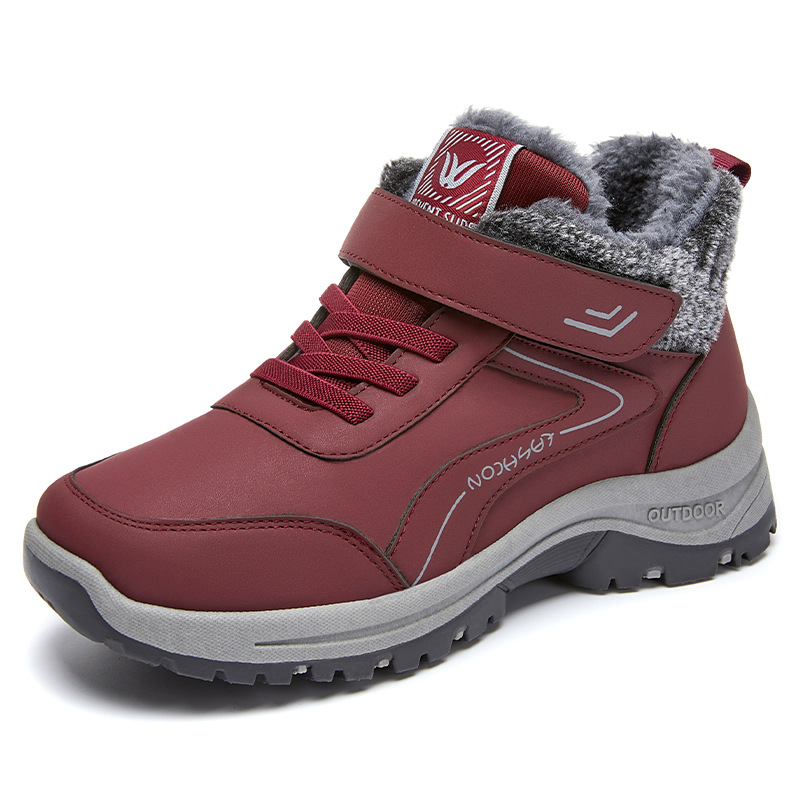 New women's winter fleece and thickened snow boots, outdoor hiking and walking shoes wholesale Velcro thermal cotton boots Item Picture
