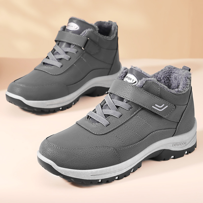New men's winter fleece high-top snow boots, thick-soled outdoor casual shoes, cross-border consignment, thickened warm cotton boots Specification drawing