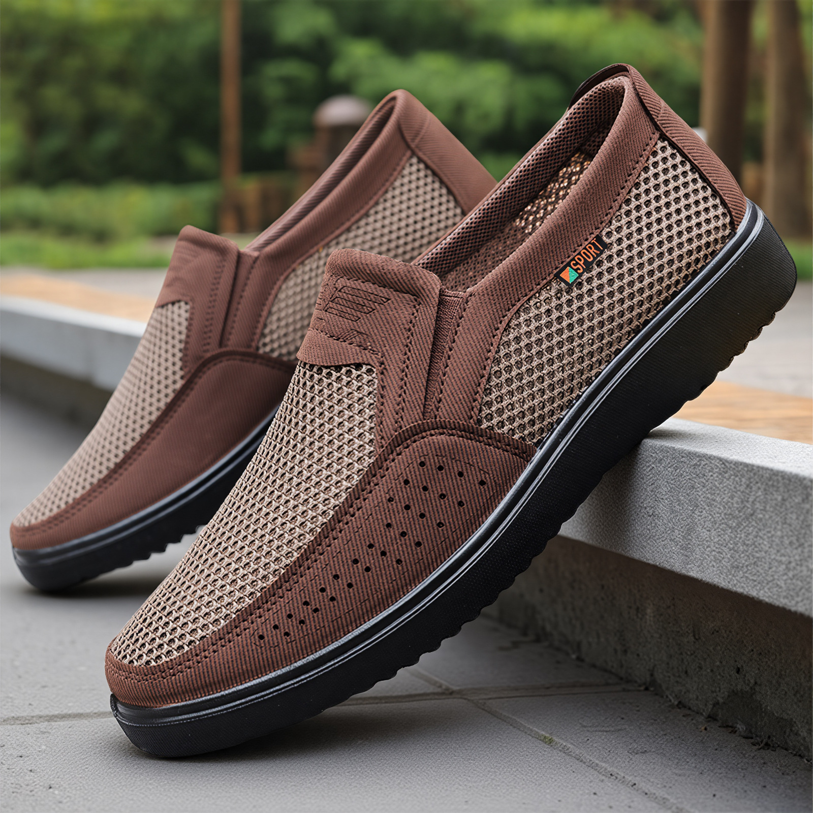 Old Beijing cloth shoes men 's mesh breathable soft sole casual shoes dad shoes summer cross-border distribution lightweight men' s shoes ‌ Specification drawing