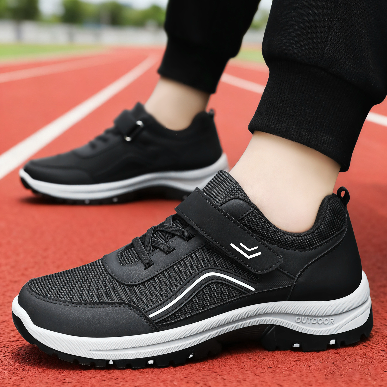 New men's shoes, walking shoes, couple styles, middle-aged and elderly dad shoes, Velcro style, soft-soled, comfortable and casual shoes details Picture