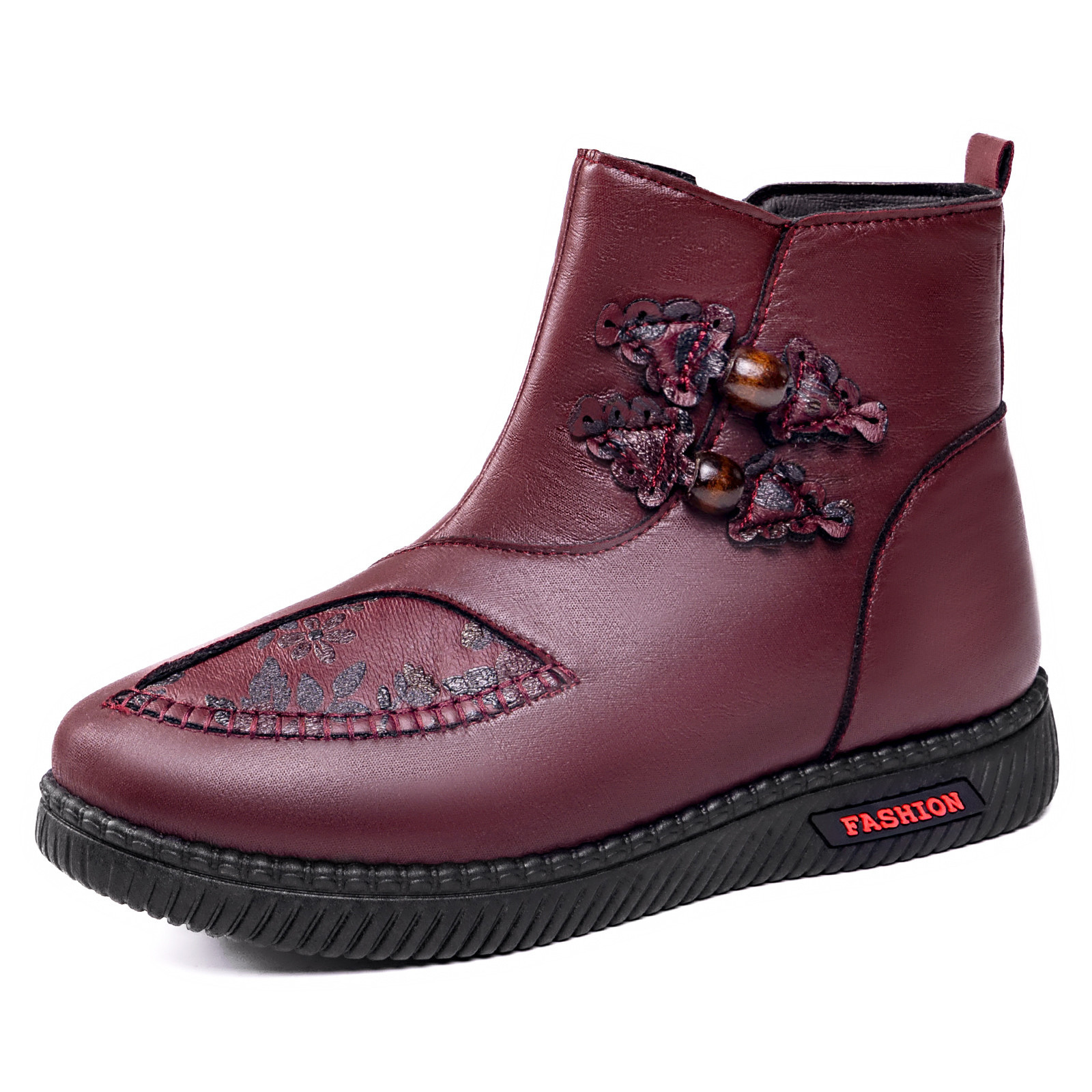 New winter cross-border cotton shoes for women, with added fleece and thickened waterproof snow boots, anti-slip mom shoes and warm cotton boots Item Picture