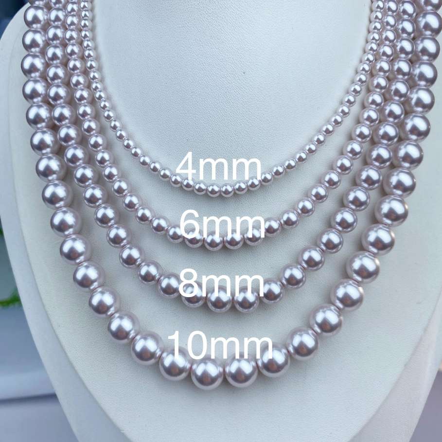 正圆施家珍珠曼塔粉项链仿珍珠2025新款爆品轻奢设计高级大众