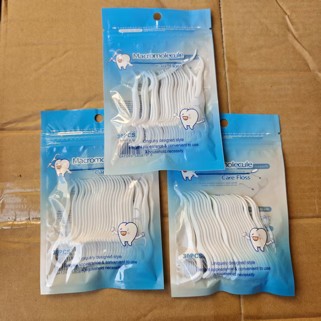 【 Zone 1-11 】 Bagged dental floss 45/ bag 1440/ box Dental floss bagged dental floss ultra-fine household portable disposable dental floss stick oral cleaning 1 yuan wholesale supply