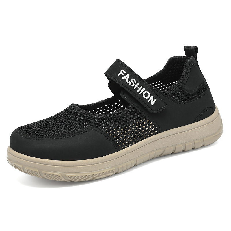 Women's autumn soft-soled cloth shoes for grandmothers, shoes for elderly people with plump feet, women's wide-toed and large-sized comfortable Velcro shoes for mothers Item Picture