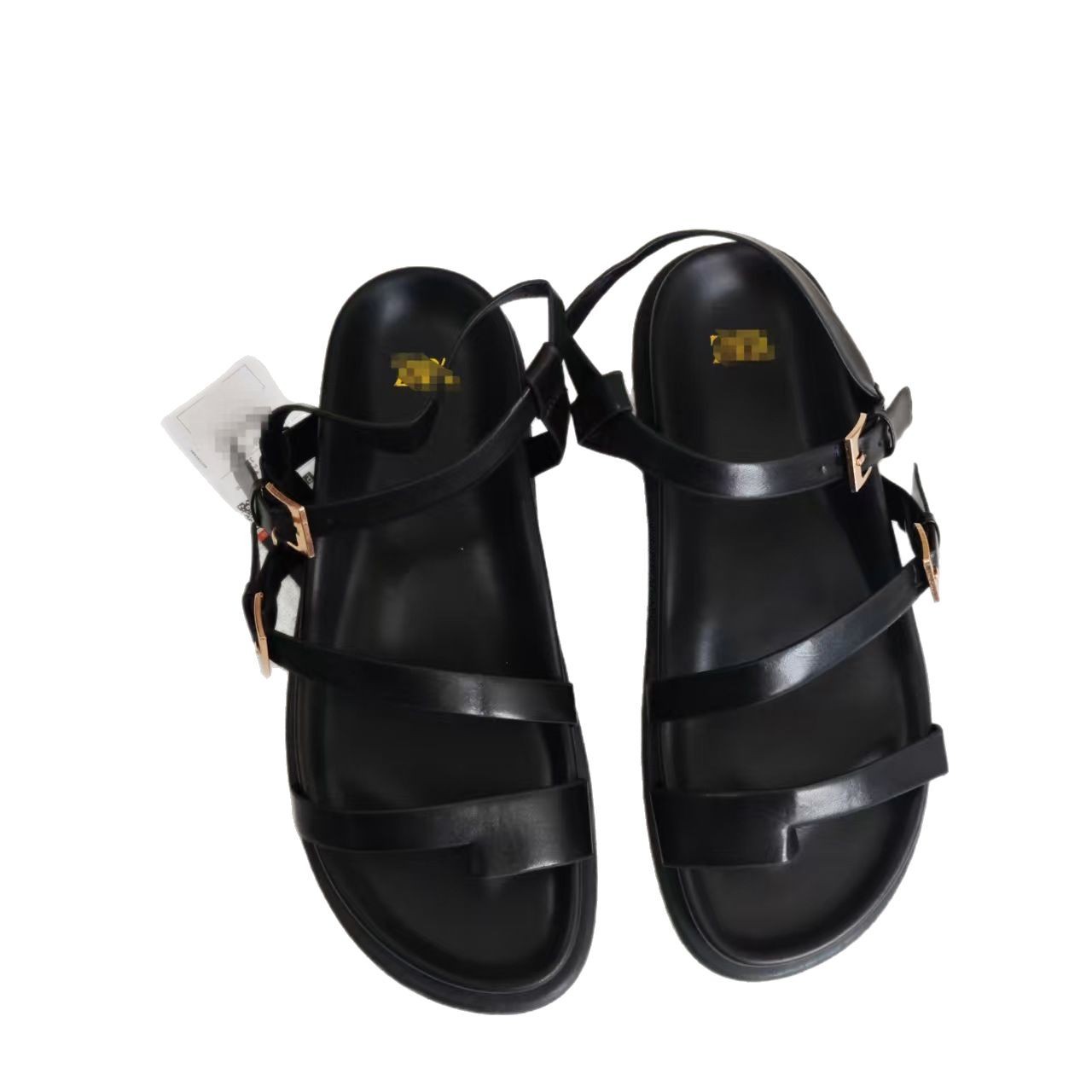 Temu women's shoes, a bestseller for export, are made from a single flat soled flip-flop with a buckle and a sponge sole. Women's stock Item Picture