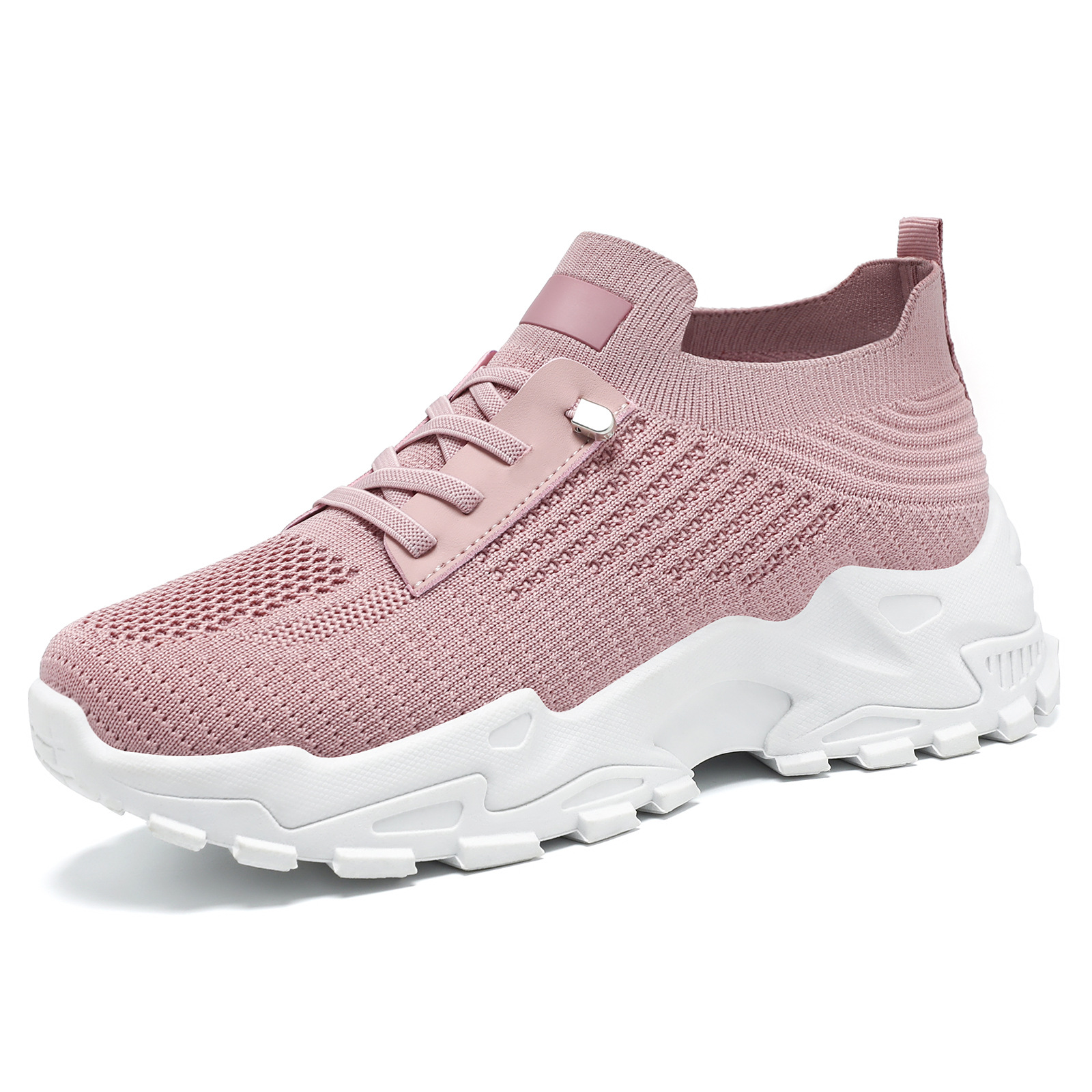 Versatile women's shoes, autumn mesh breathable casual shoes, cross-border large-sized women's single shoes, thick-soled comfortable sports shoes Item Picture
