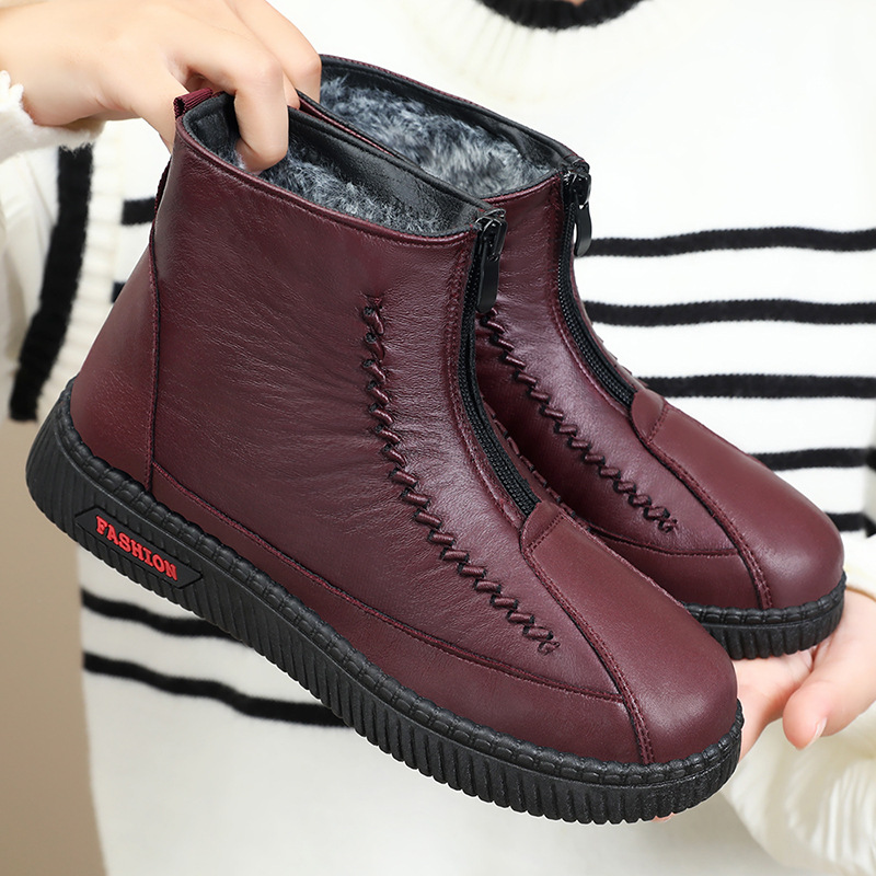 New winter cotton boots for women, with added fleece and thickened, cross-border shipping. One-foot warm and versatile snow boots full figure