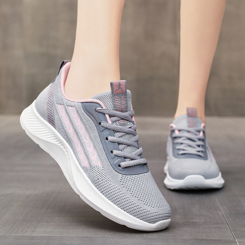 Wholesale of new autumn mesh breathable casual style single shoes for women, cross-border large-sized Korean version height-increasing sports shoes details Picture