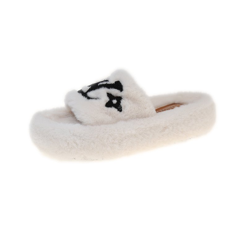 MAO MAO Slippers Women's 2025 Autumn/Winter New Style Outdoor Korean-style little Chanel stylish and fashionable home cotton slippers Item Picture
