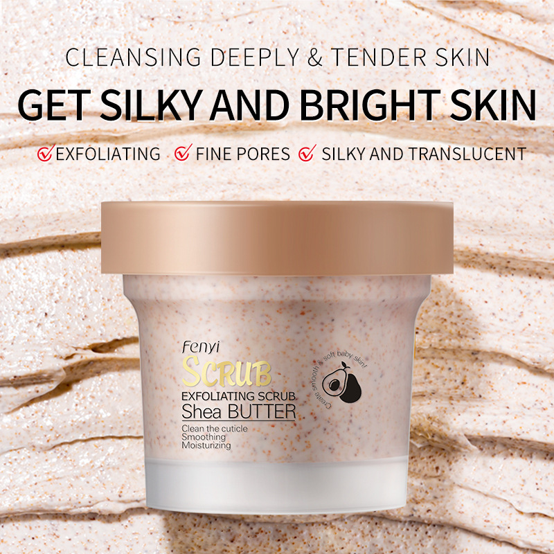 Fenyi Shea Butter Radiant Body Scrub 100g Exfoliating and Pore-cleansing, English packaging, cross-border supply details Picture
