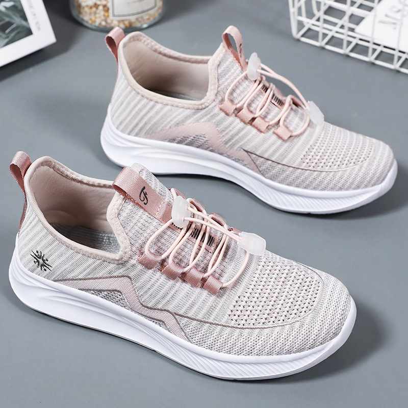 Wholesale and distribution of breathable soft-soled casual women's shoes for the 2025 autumn new style, walking shoes, Korean-style trendy sports shoes full figure